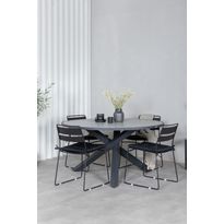 Ruokailuryhmä Venture Home, ø140cm Parma-pöytä + 4 Lina-tuolia