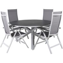 Ruokailuryhmä Venture Home, ø140cm Copacabana-pöytä + 4 Albany-tuolia