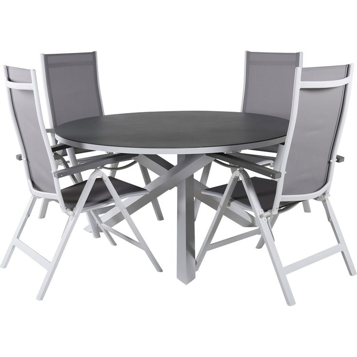 Ruokailuryhmä Venture Home, ø140cm Copacabana-pöytä + 4 Albany-tuolia
