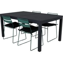 Ruokailuryhmä Venture Home, 160x90cm Marbella-pöytä + 4 Lina-tuolia