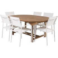 Ruokailuryhmä Venture Home, 180x120cm Kenya-pöytä + 6 Santorini-tuolia
