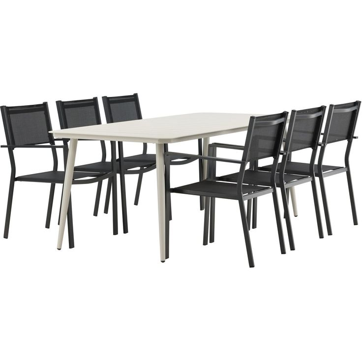 Ruokailuryhmä Venture Home, 200x90cm Lina-pöytä + 6 Copacabana-tuolia
