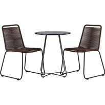 Parvekeryhmä Venture Home, ø60cm Bacong-pöytä + 2 Lindos-tuolia