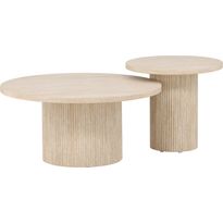 Sohvapöytäsetti Venture Home Härön, ø80cmx38 cm + ø50x45cm