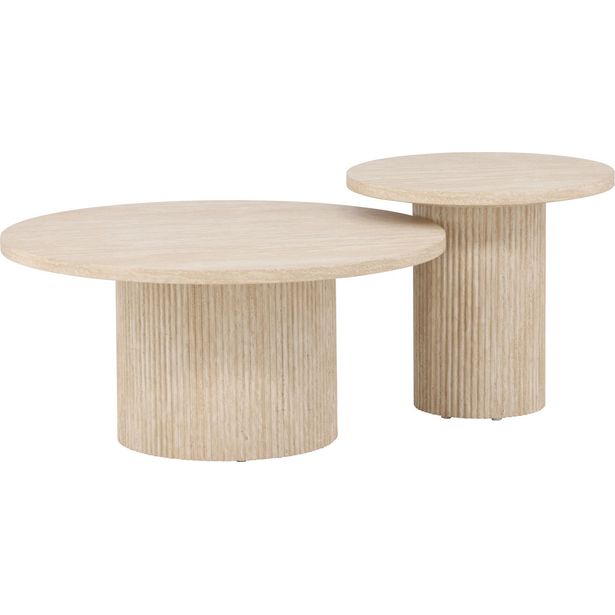 Sohvapöytäsetti Venture Home Härön, ø80cmx38 cm + ø50x45cm