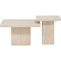 Sohvapöytäsetti Venture Home Qvart, 80x80cm + 50x50cm, beige