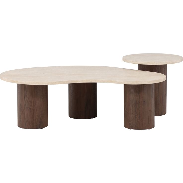 Sohvapöytäsetti Venture Home Megg, 130x70x40cm + ø50x50cm, mocca