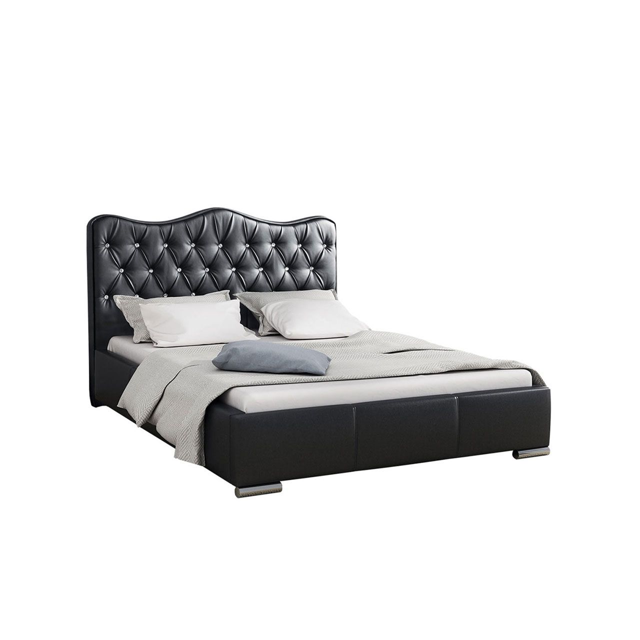 Verhoiltu sänky SANTORINI 140x200, musta (3774)