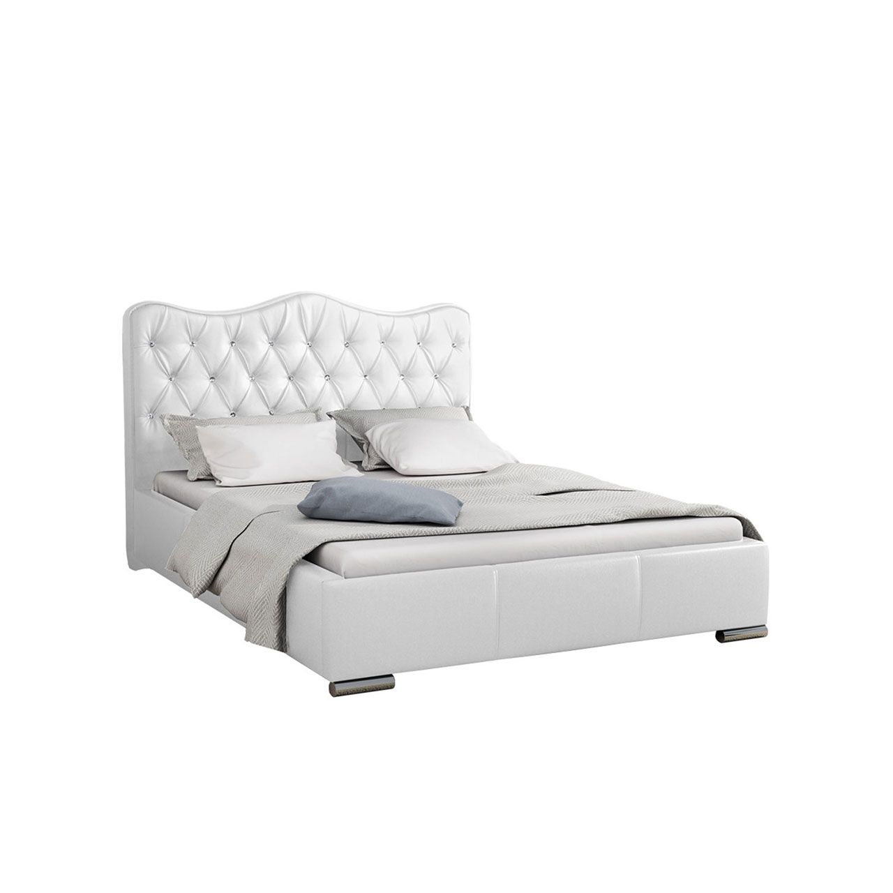 Verhoiltu sänky SANTORINI 160x200, valkoinen (3804)