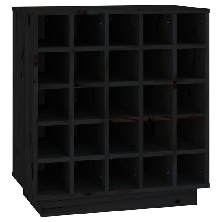 Viinikaappi musta 55,5x34x61 cm täysi mänty (21531)