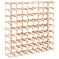 Viinipulloteline 72 pullolle 90,5x23x90,5 cm täysi mänty (53753)