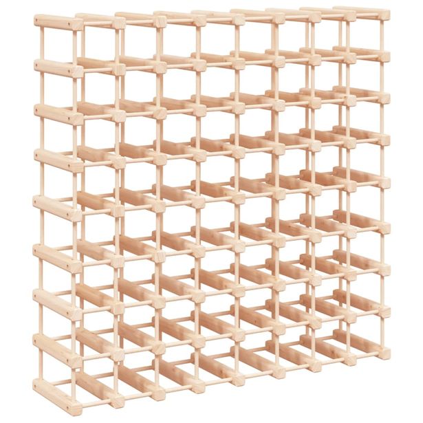 Viinipulloteline 72 pullolle 90,5x23x90,5 cm täysi mänty (53753)
