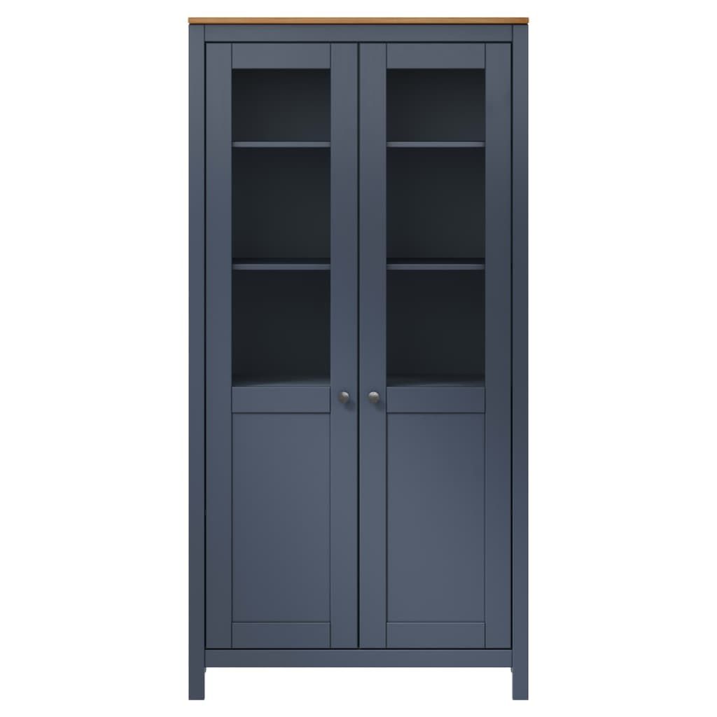 Vitriini Hill harmaa 85x37x170,5 cm täysi mänty (89013)