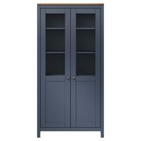 Vitriini Hill harmaa 85x37x170,5 cm täysi mänty (89013)