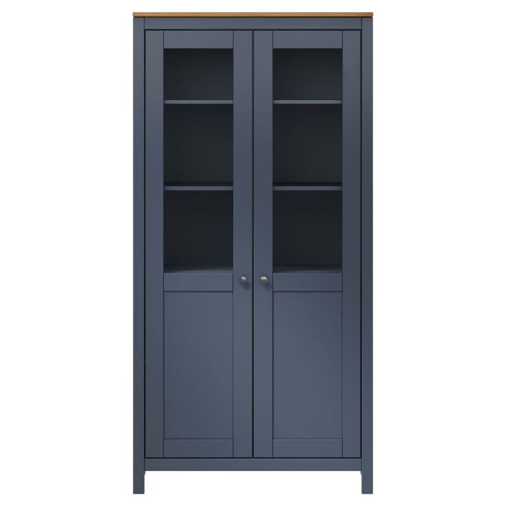 Vitriini Hill harmaa 85x37x170,5 cm täysi mänty (89013)
