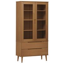 Vitriini MOLDE ruskea 90x35x175 cm täysi mänty (13413)