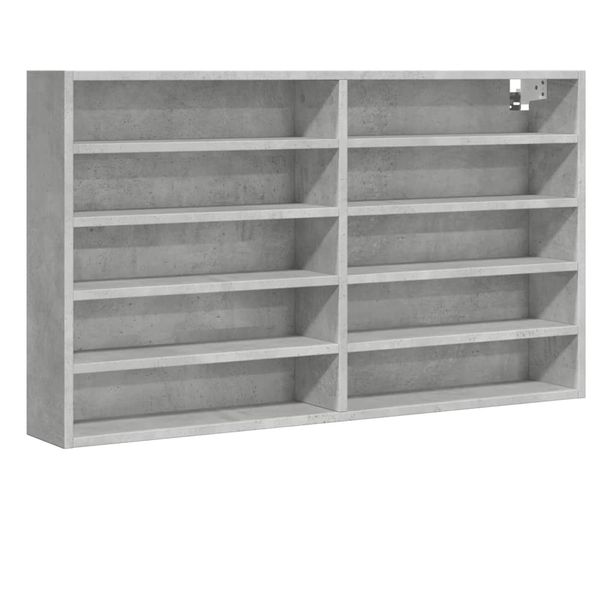 Vitriinikaappi betoninharmaa 100x15x58 cm tekninen puu (47929)