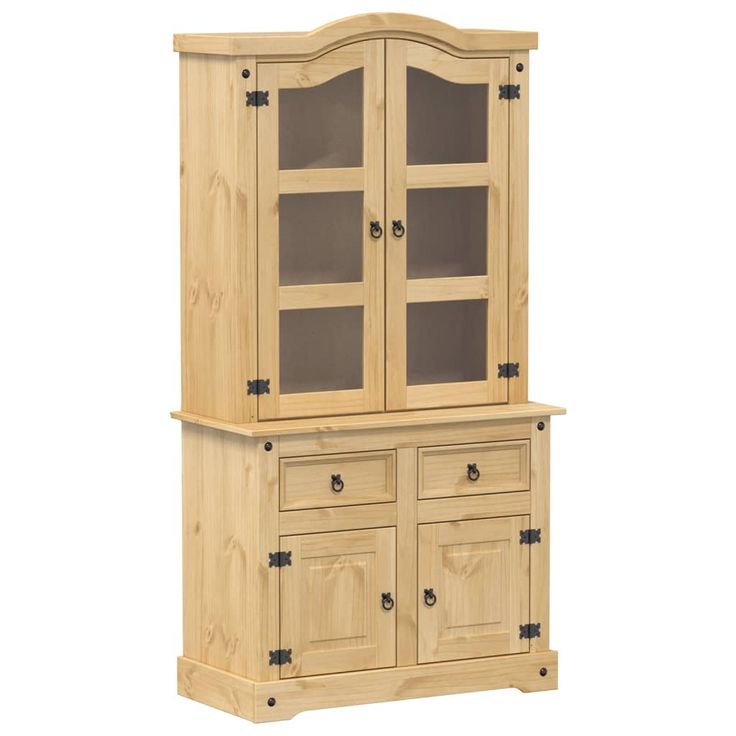 Vitriinikaappi Corona 100x48,5x179 cm täysi mänty (05681)