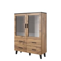Vitriinikaappi LOTTA II 120 2D4S, beige/musta (2711)