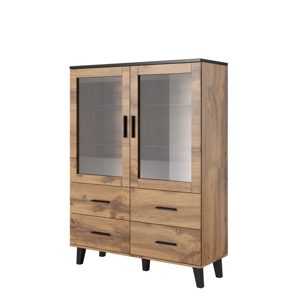 Vitriinikaappi LOTTA II 120 2D4S, beige/musta (2711)