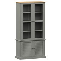 Vitriinikaappi VIGO harmaa 85x35x170 cm täysi mänty (53195)
