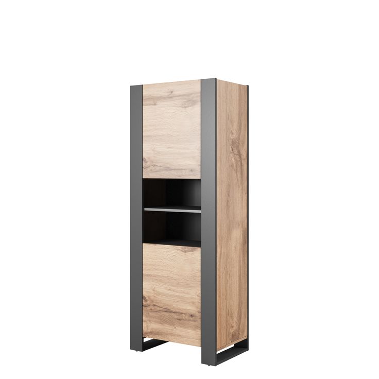 Vitriinikaappi WOOD, beige/tummanharmaa (7404)