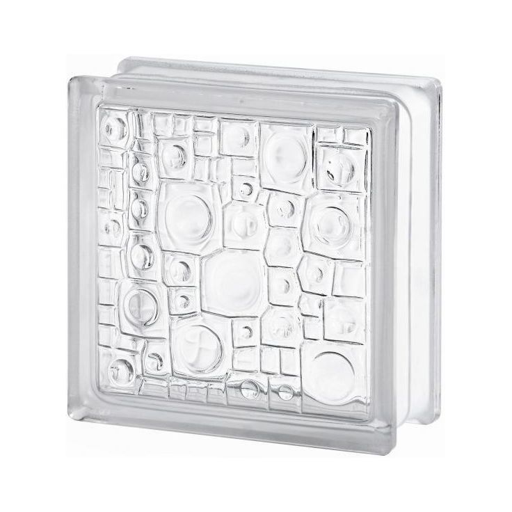 Lasitiili Vitrablok Sponge, 1908/O, väritön, 190x190x80mm