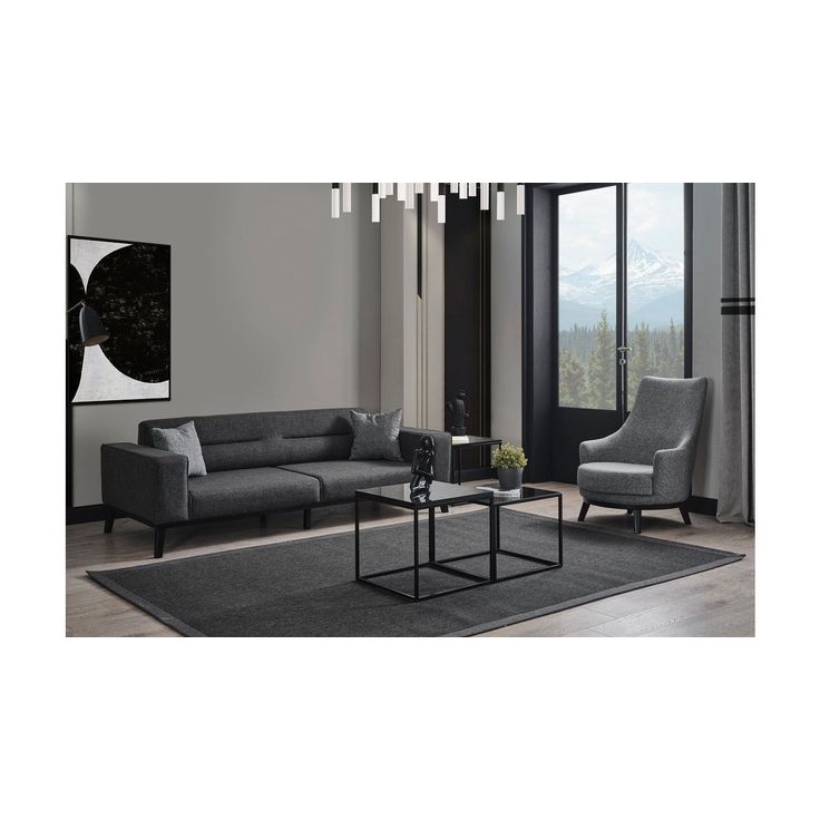 Vuodesohva Linento Furniture Bali, antrasiitti, 3-istuttava