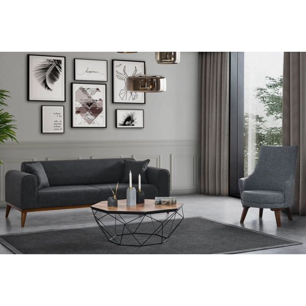 Vuodesohva Linento Furniture Cofi, antrasiitti, 3-istuttava