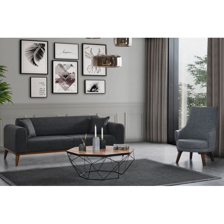 Vuodesohva Linento Furniture Cofi, antrasiitti, 3-istuttava