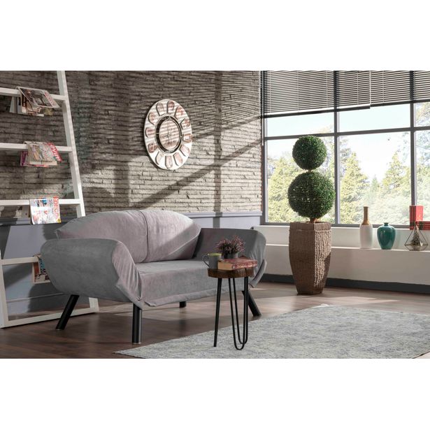 Vuodesohva Linento Furniture Genzo, harmaa, 2-istuttava