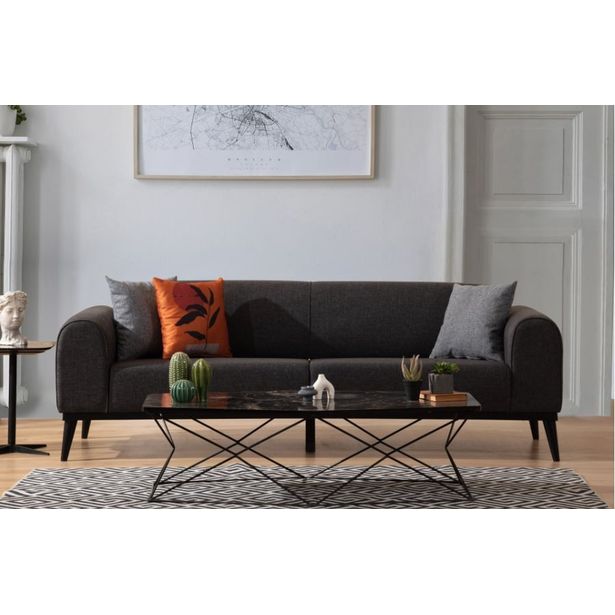 Vuodesohva Linento Furniture Kapri, antrasiitti, 3-istuttava