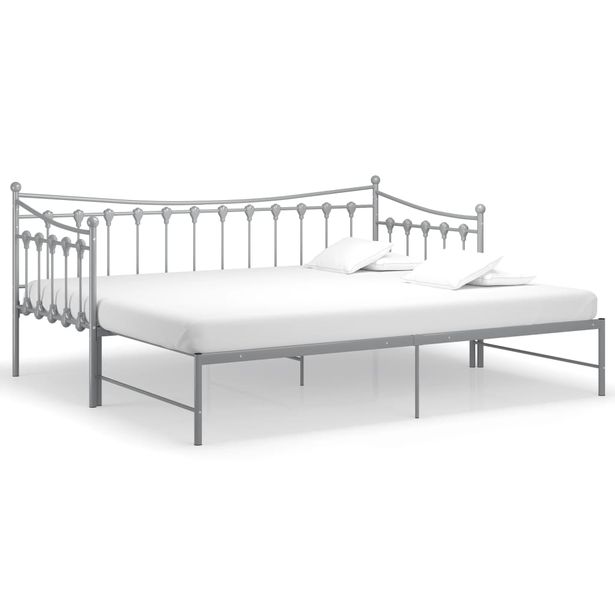 Vuodesohvan runko harmaa metalli 90x200 cm (24760)