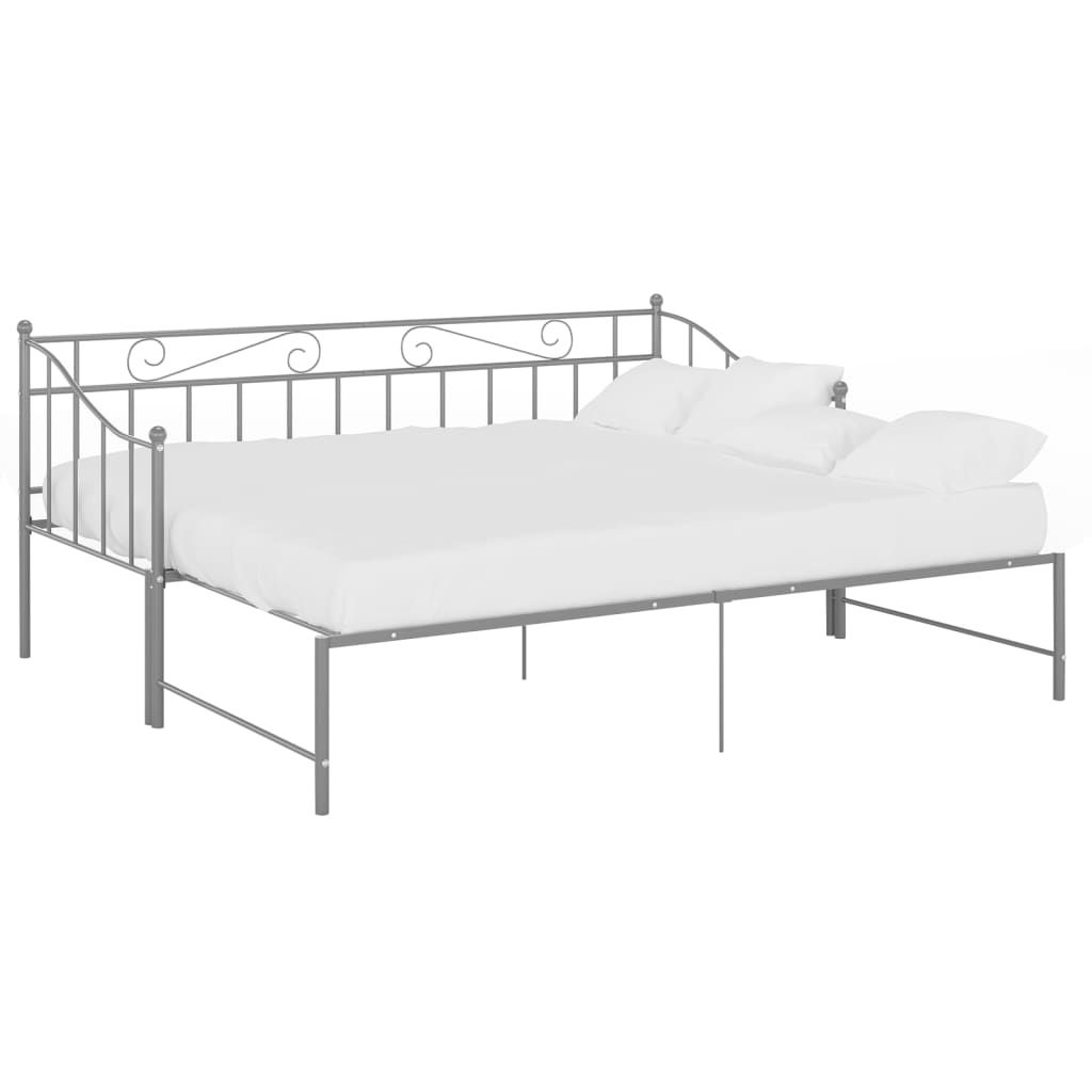 Vuodesohvan runko harmaa metalli 90x200 cm (24778)