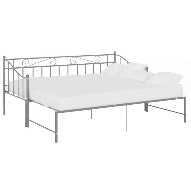 Vuodesohvan runko harmaa metalli 90x200 cm (24778)