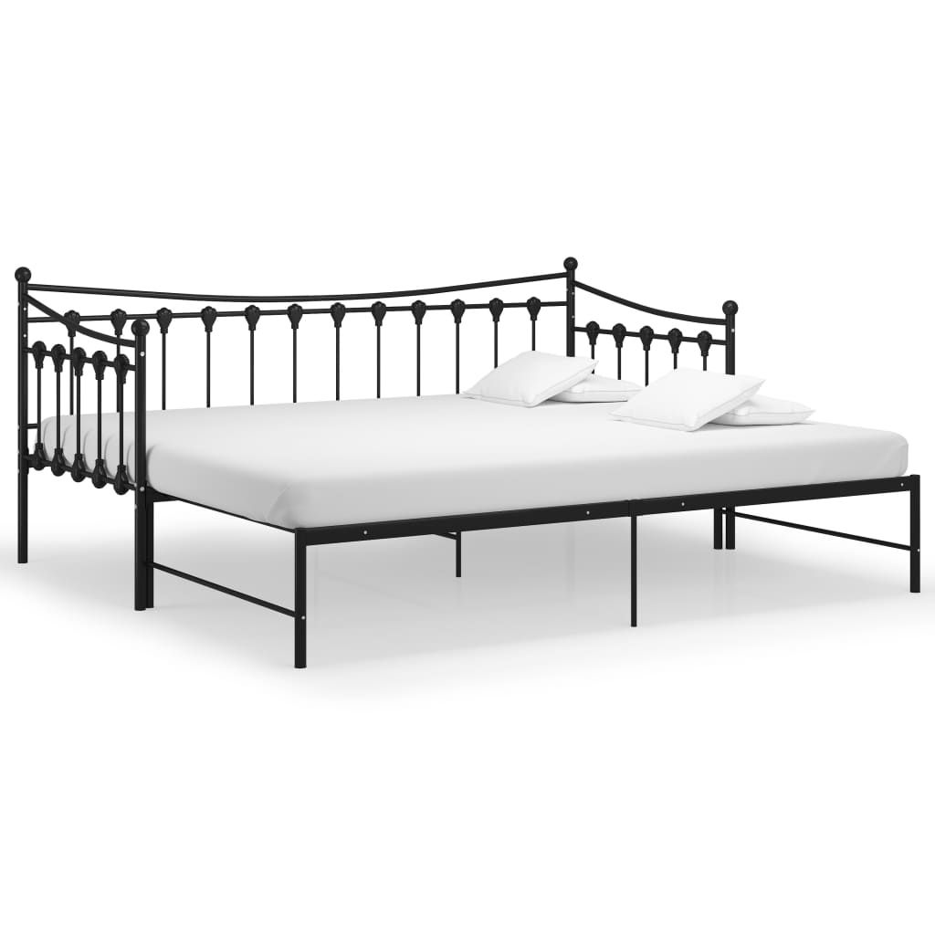 Vuodesohvan runko musta metalli 90x200 cm (24758)