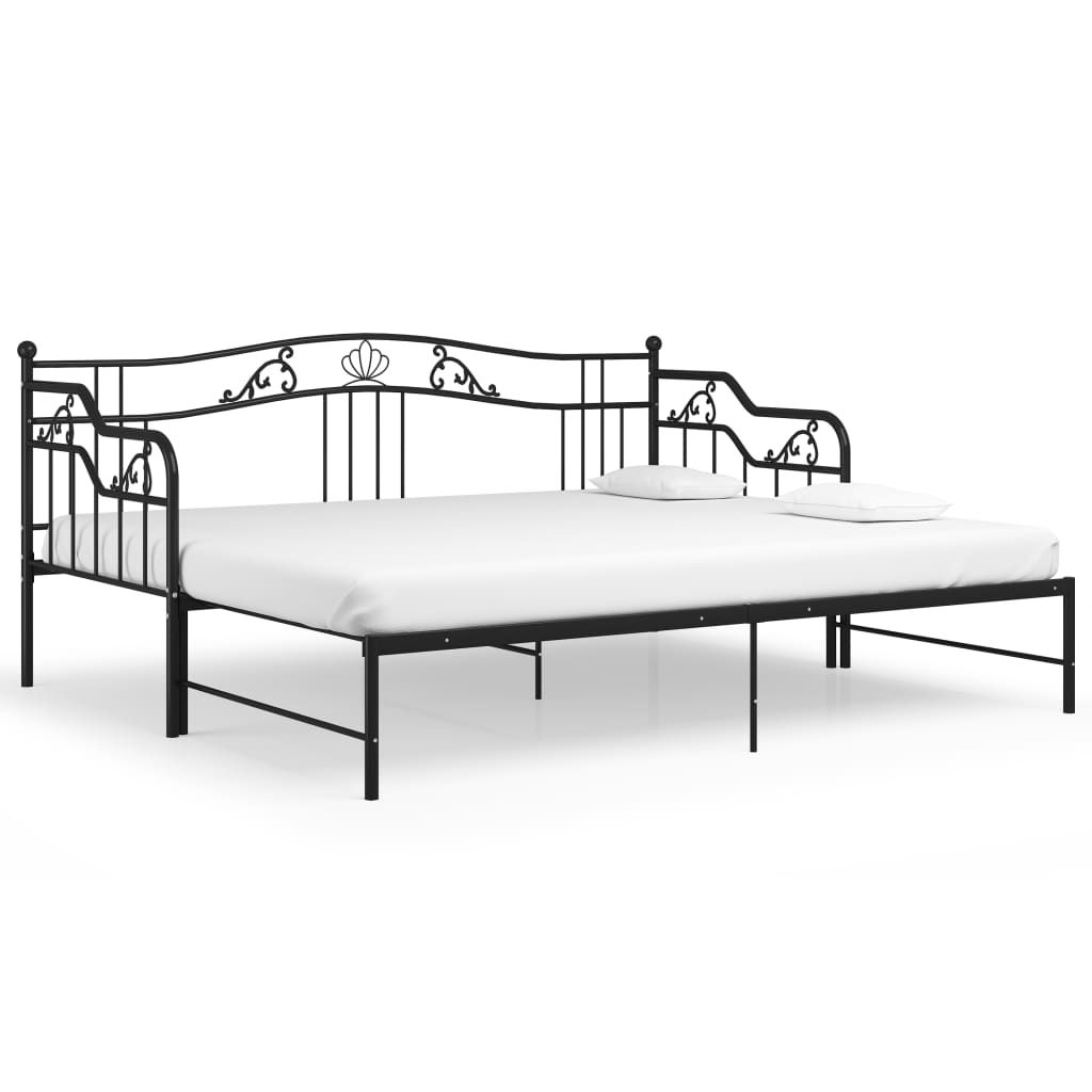 Vuodesohvan runko musta metalli 90x200 cm (24764)