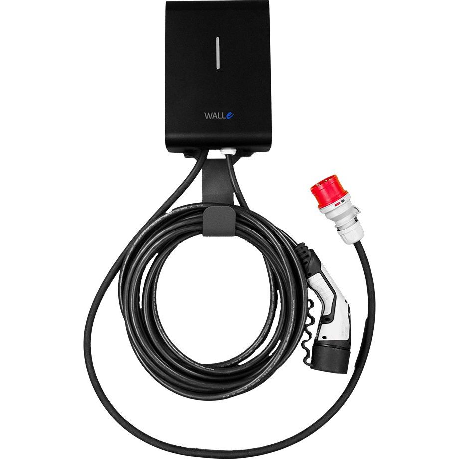 Sähköauton latausasema Walle 16S, 3.6/11kW, Type2, 5m, musta