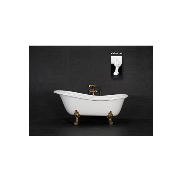 Kylpyamme Westerbergs Victoria 167, 230l, 1670x750mm, valkoinen, valkoiset jalat