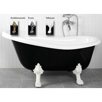 Kylpyamme Victoria 157, 215l, 1570x760mm, musta/valkoinen, eri jalkavaihtoehtoja