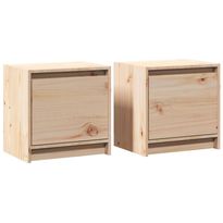 Yöpöydät 2 kpl 40x30,5x40 cm täysi mänty (08114)