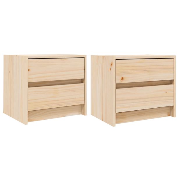 Yöpöydät 2 kpl 40x31x35,5 cm täysi mänty (36136)
