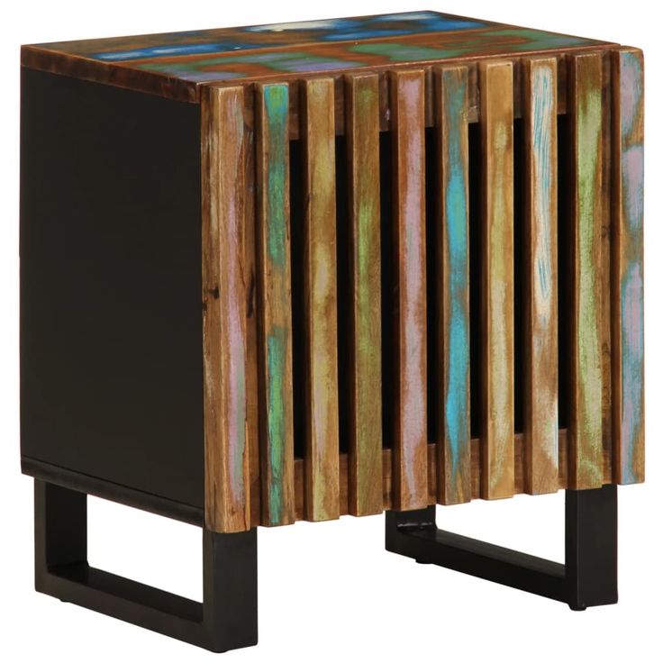 Yöpöydät 2 kpl 40x34x46 cm kierrätetty täyspuu (77425)