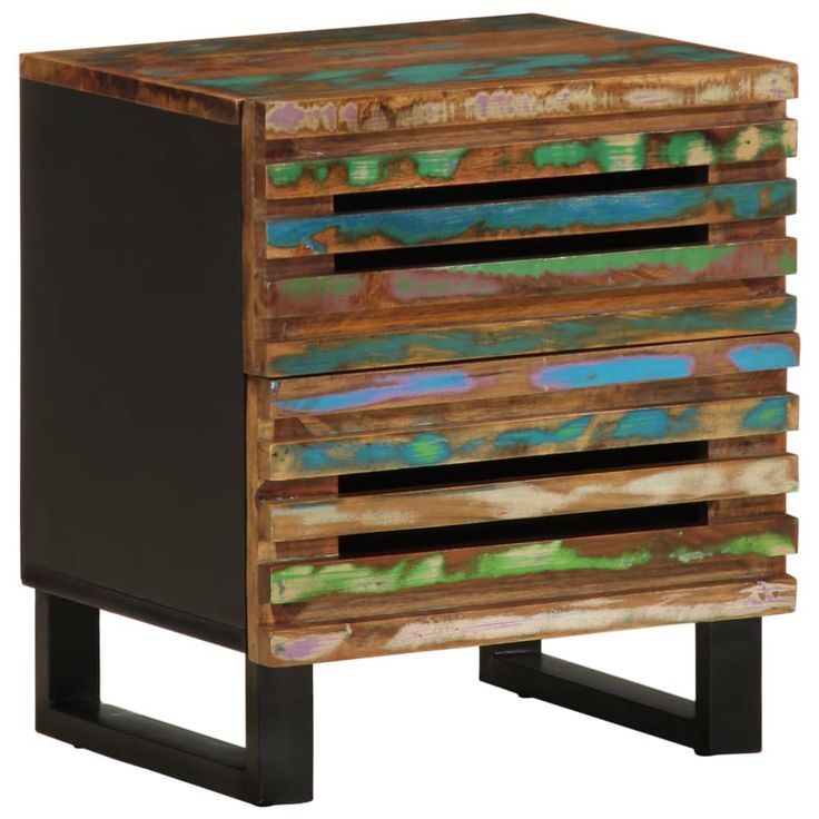 Yöpöydät 2 kpl 40x34x46 cm kierrätetty täyspuu (77435)
