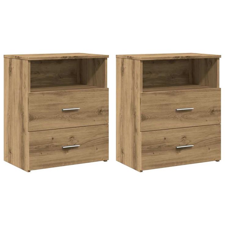 Yöpöydät 2 kpl artesaani tammi 50x32x60 cm tekninen puu (56567)