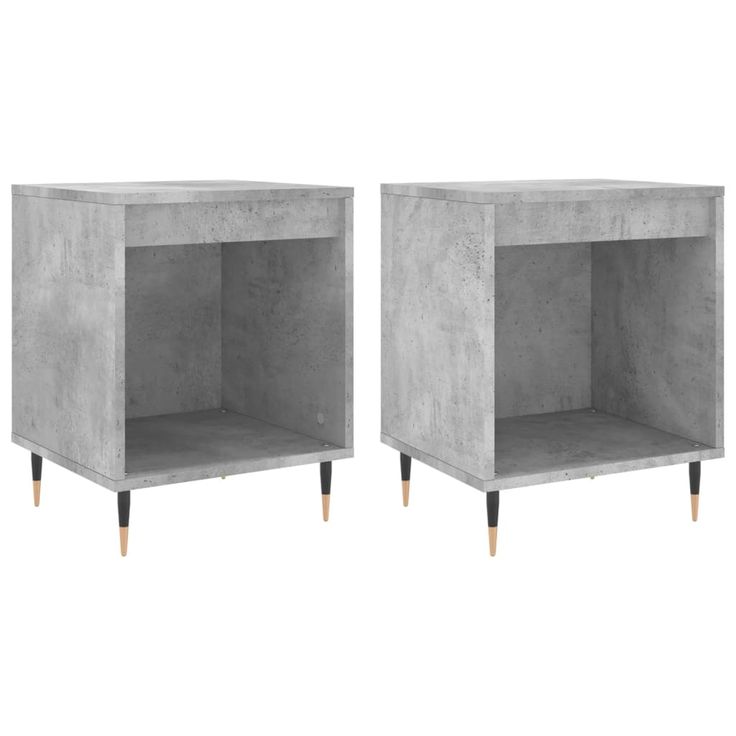 Yöpöydät 2 kpl betoninharmaa 40x35x50 cm tekninen puu (30709)