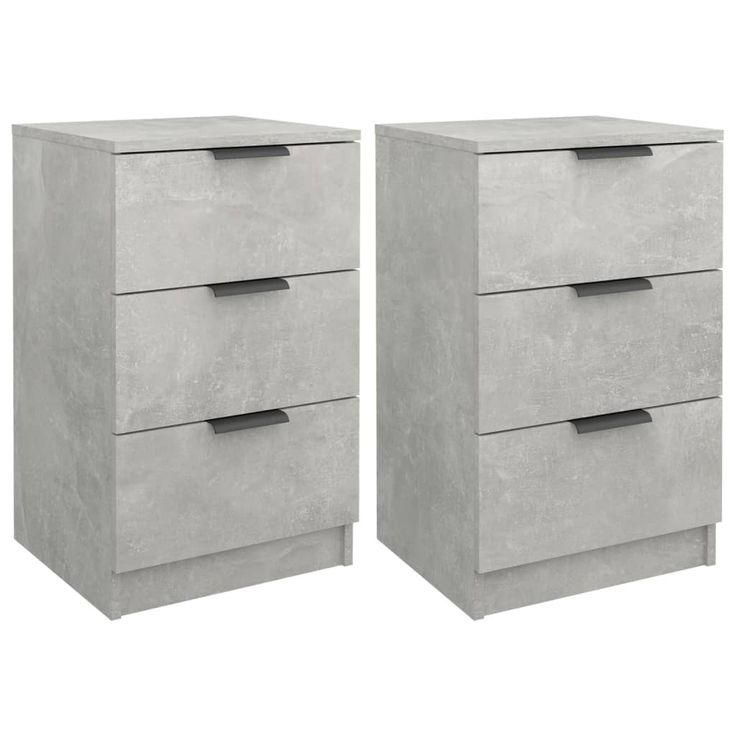 Yöpöydät 2 kpl betoninharmaa 40x36x65 cm (11277)