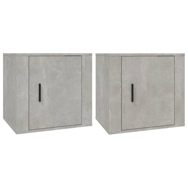 Yöpöydät 2 kpl betoninharmaa 50x39x47 cm (16697)
