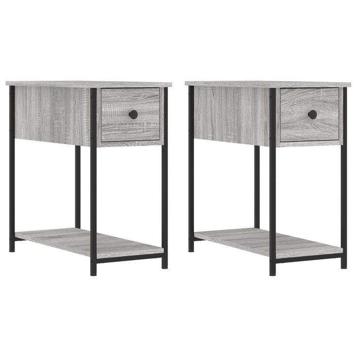 Yöpöydät 2 kpl harmaa Sonoma 30x60x60 cm tekninen puu (26060)