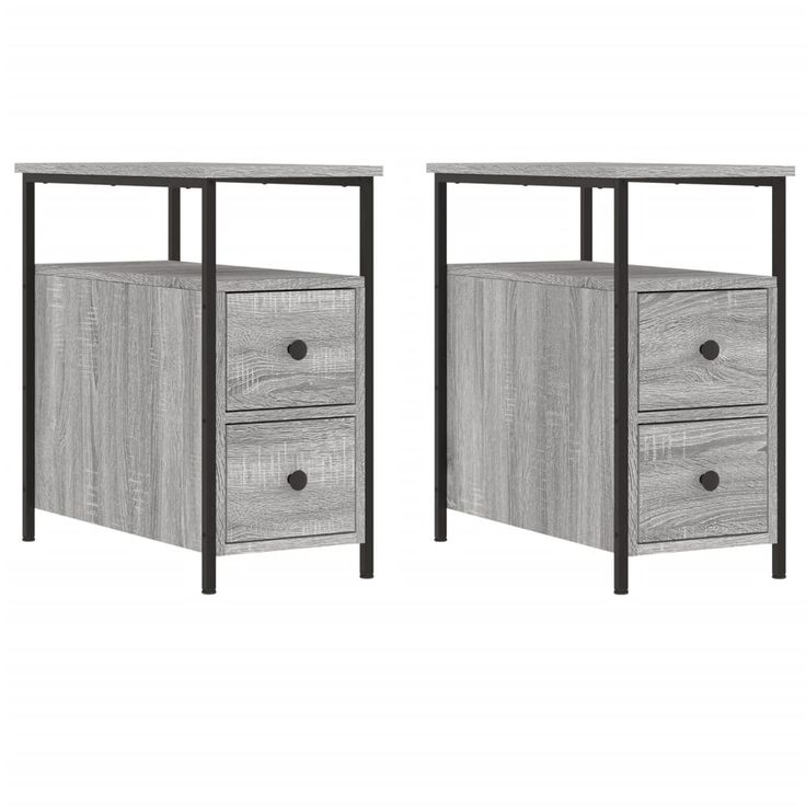 Yöpöydät 2 kpl harmaa Sonoma 30x60x60 cm tekninen puu (26070)